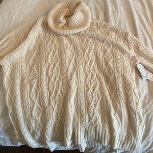 Free People White Turtleneck Sweater